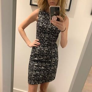 H&M black and white pattered work dress